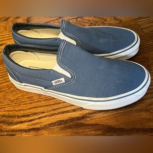 Vans Slip ons- Unisex. Worn once. Mens 6.5, Women’s 8.0